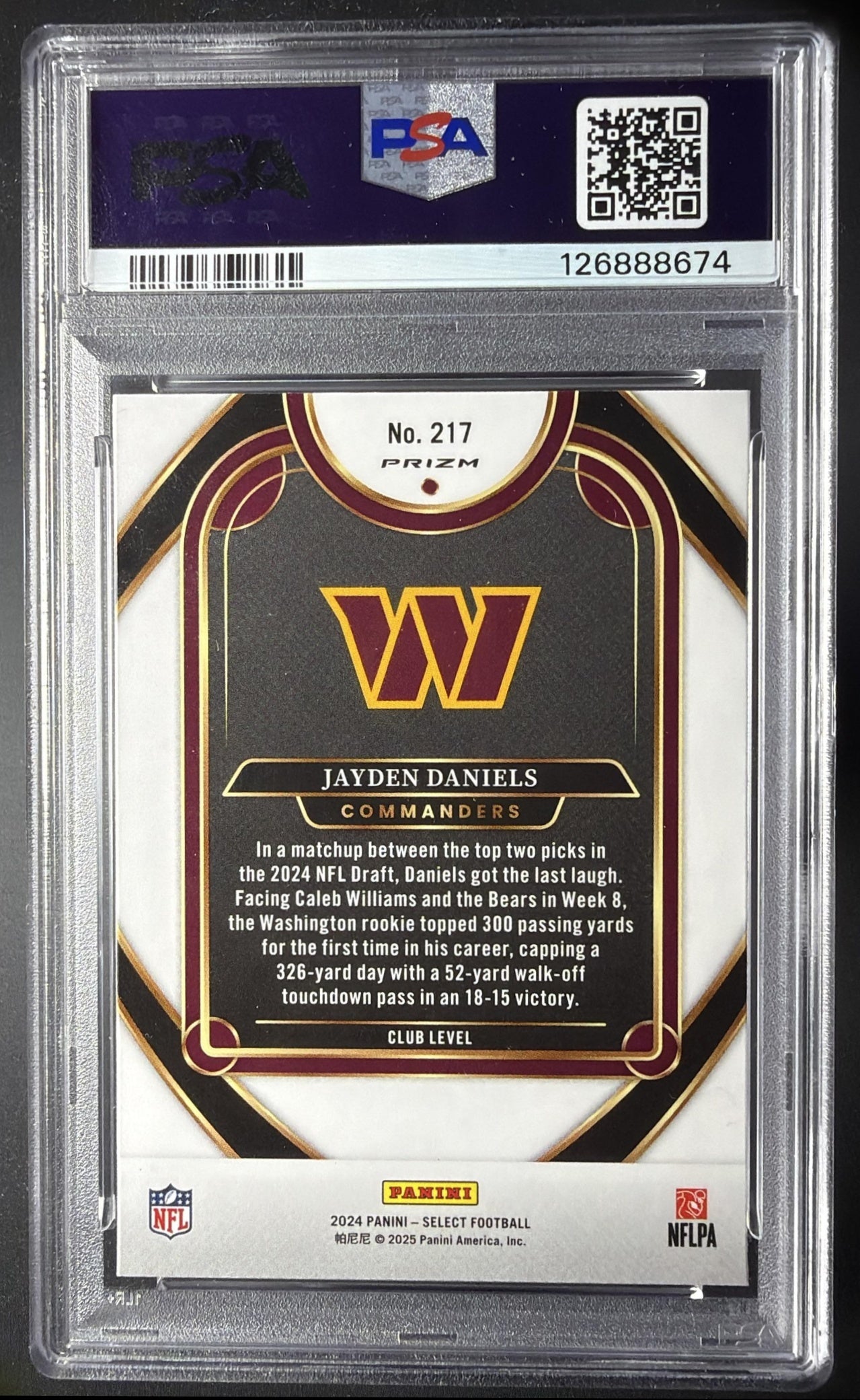2025 Panini Prizm Draft Picks Jayden Daniels #178 Silver PSA 10