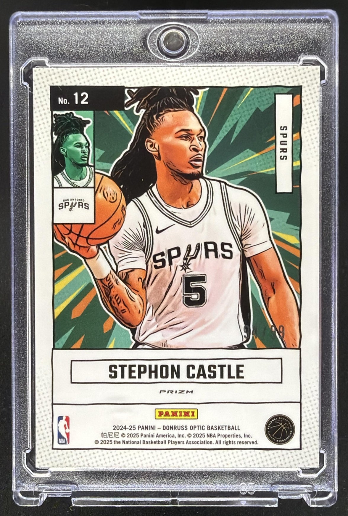 2024-25 Panini Donruss Optic Stephon Castle #12 Net Marvels Red 94/99 RC