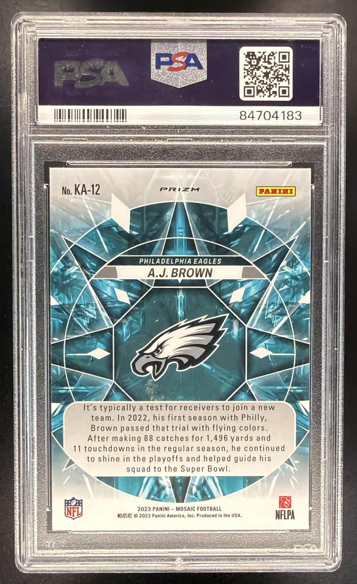 2023 Panini Mosaic A.J. Brown #KA-12 Kaleidoscopic PSA 10