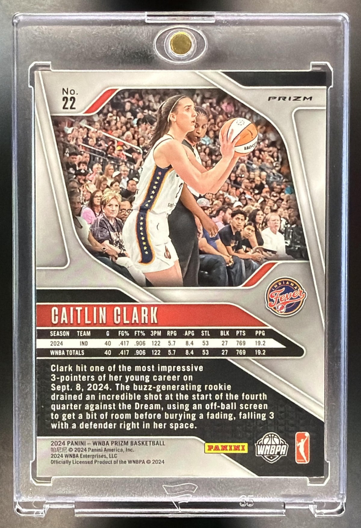 2024 Panini WNBA Prizm Caitlin Clark #22 Orange Velocity RC