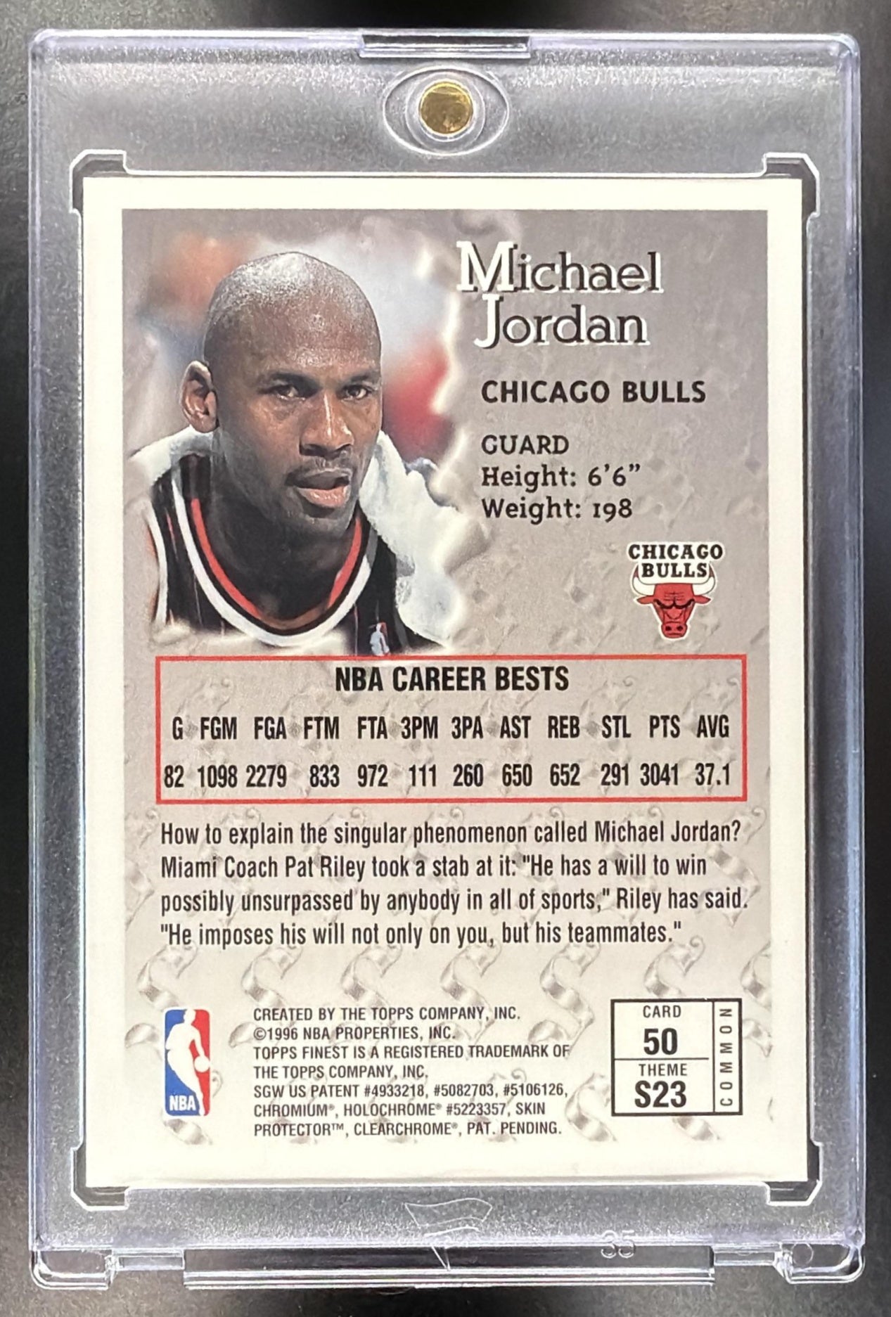 1996-97 Topps Finest Michael Jordan #50 Sterling Coating