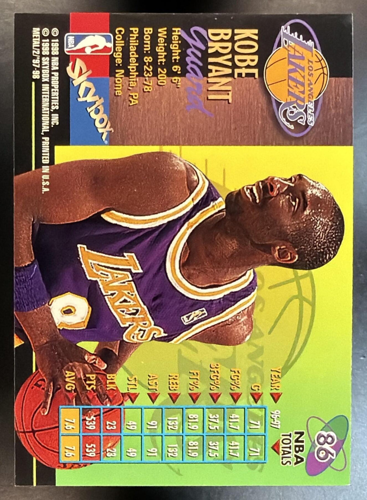 1997-98 SkyBox Metal Universe Championship #86 Kobe Bryant