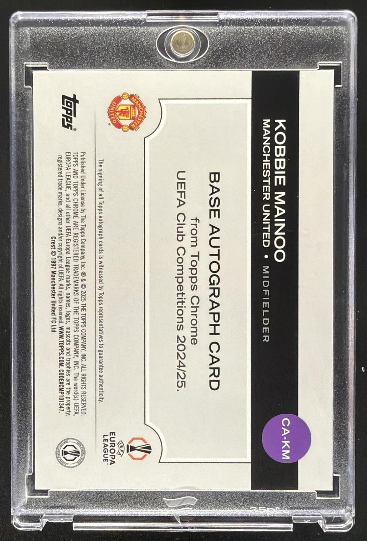 2024 Topps Chrome UEFA Kobbie Mainoo #CA-KM Auto Magenta Refractor /75