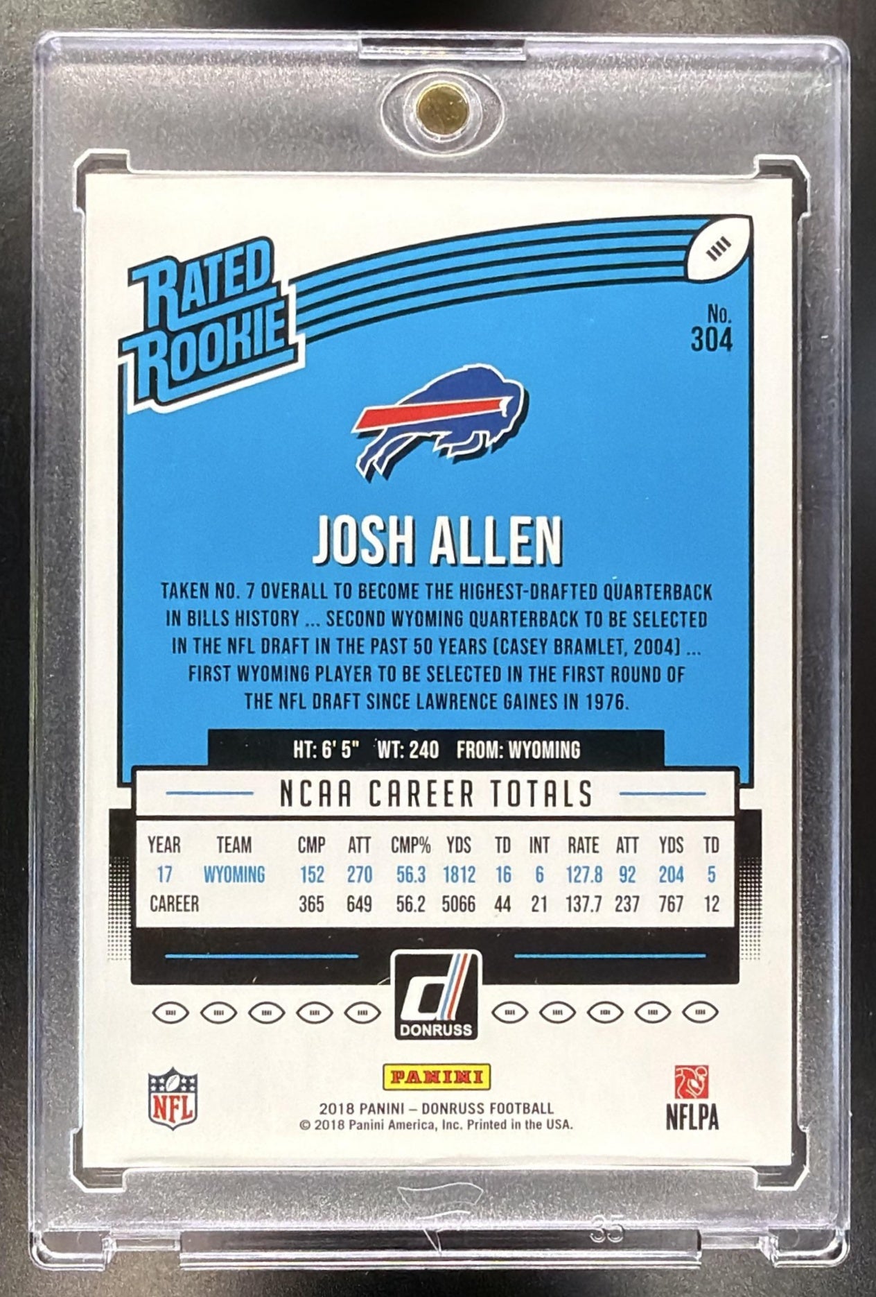 2018 Panini Donruss Josh Allen #304 RC Base