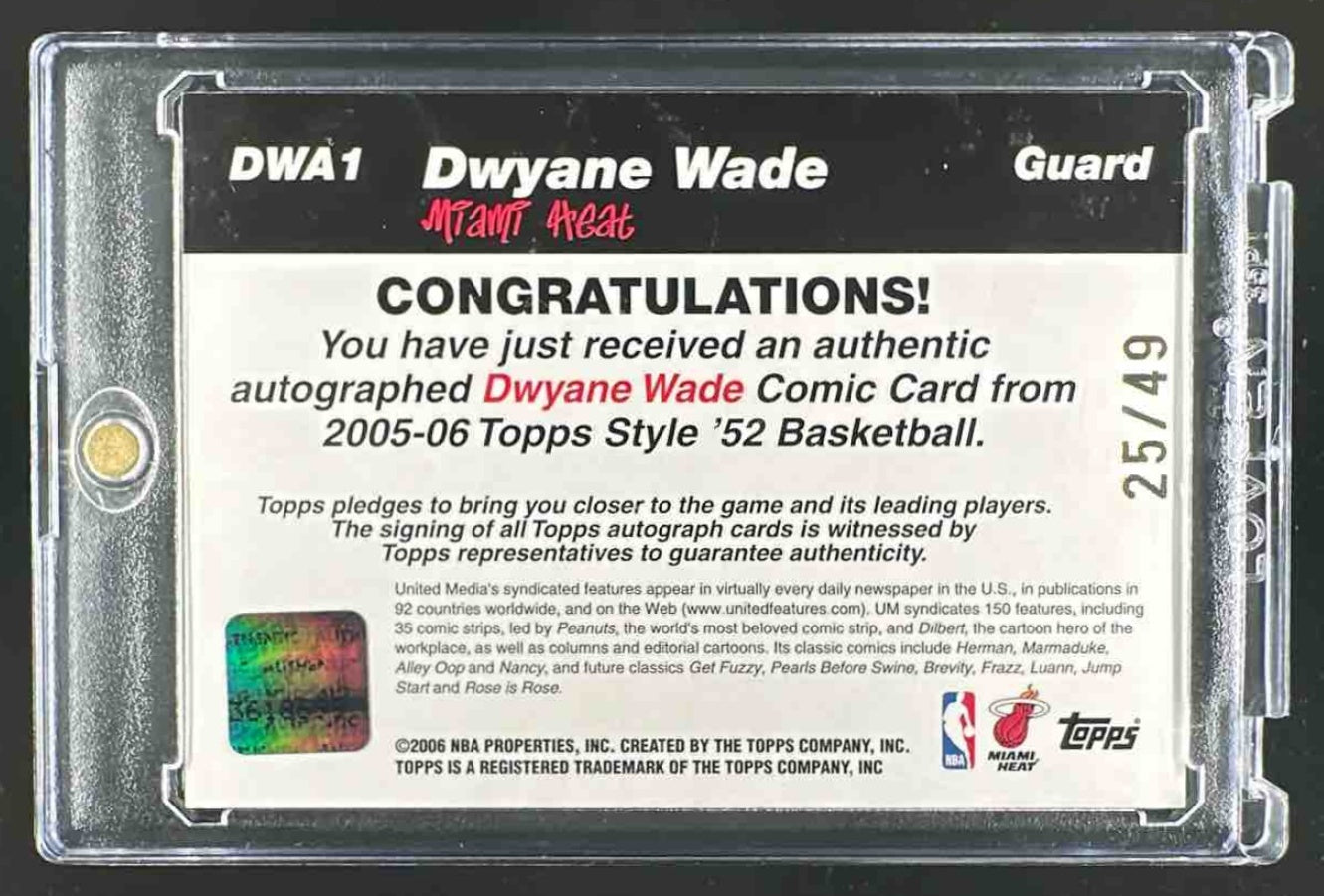 2005 Topps 52' Comic Card Dwyane Wade Auto /49