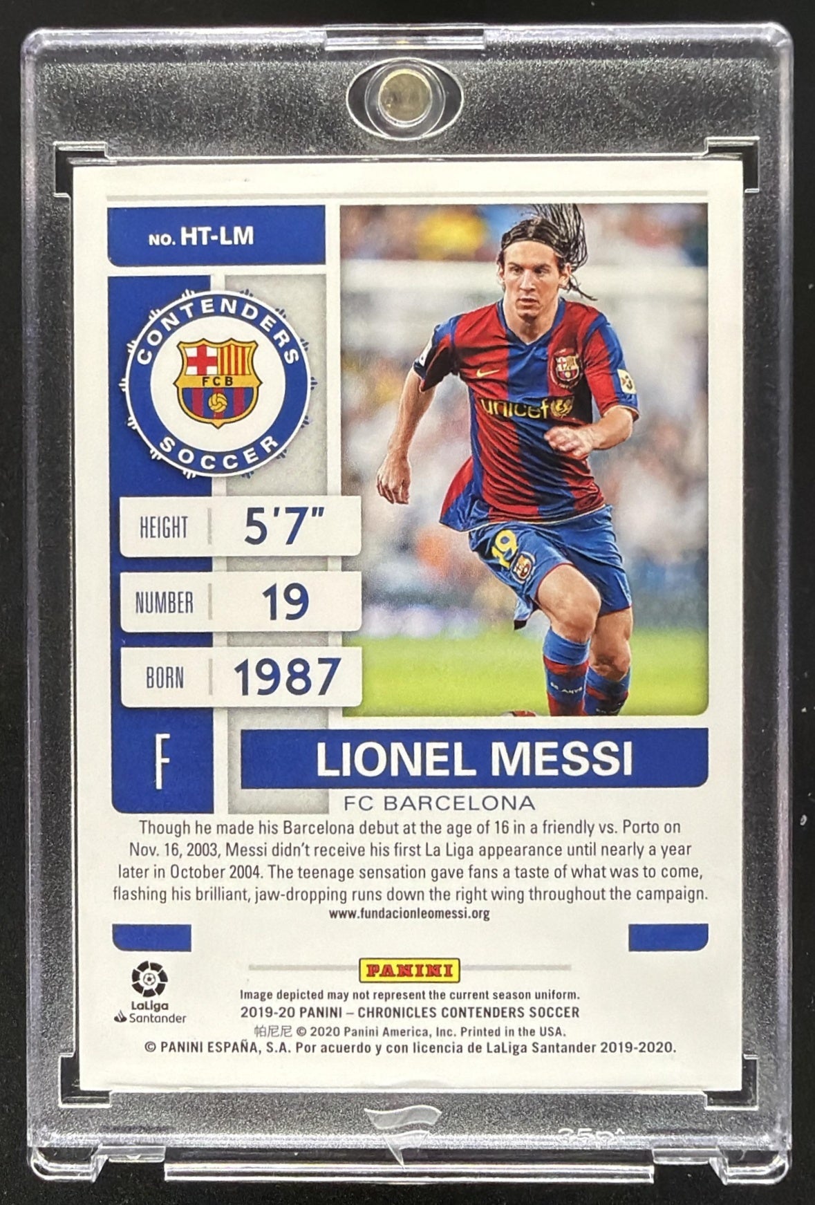 2019-20 Panini Contenders Lionel Messi Historic Ticket