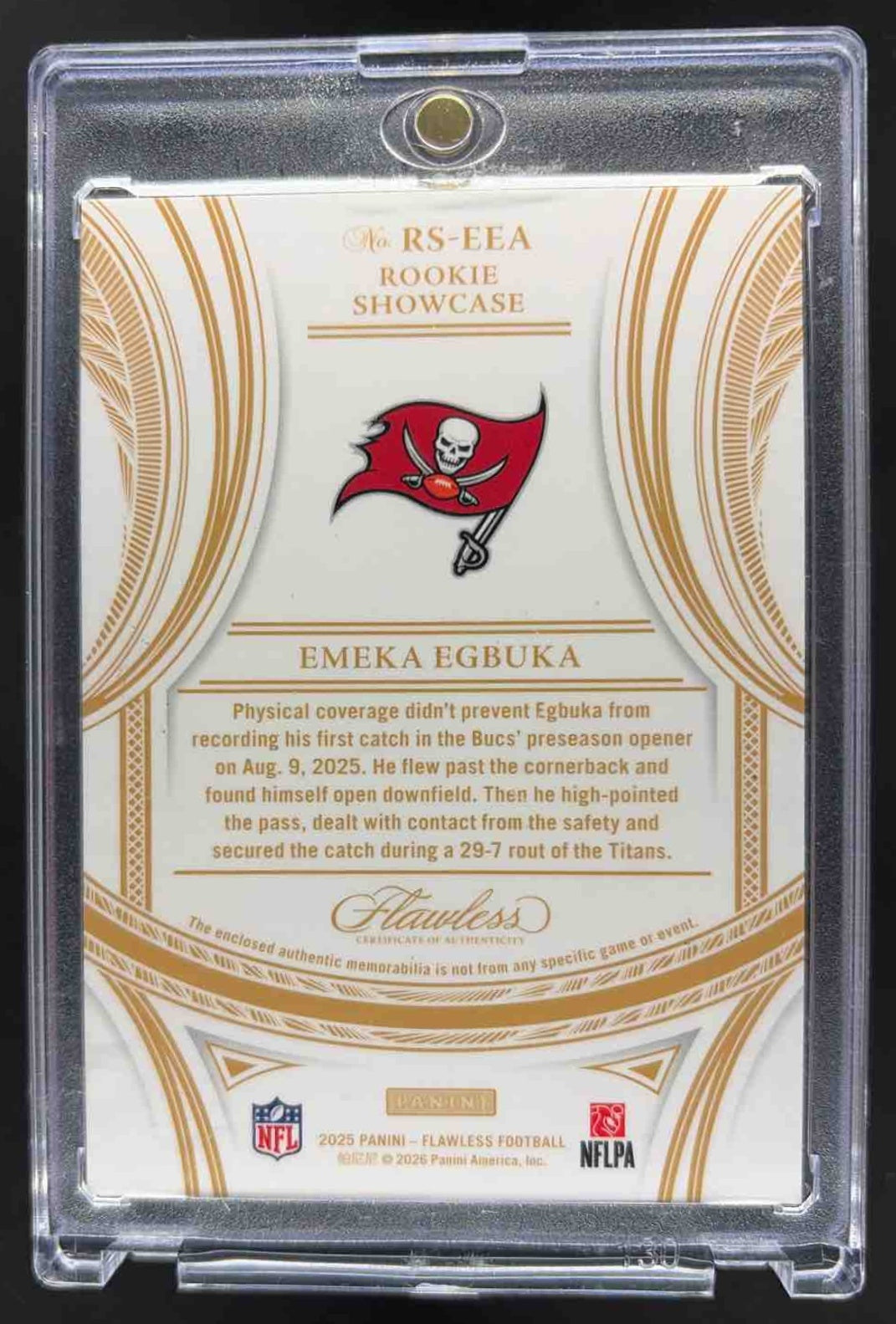 2025 Panini Flawless Emeka Egubka Rookie Quad Patch /20