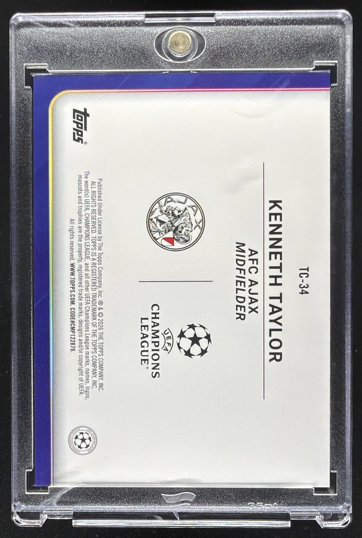 2025 Topps UEFA CC Kenneth Taylor #TC-34 1/1 Trophy Chasers