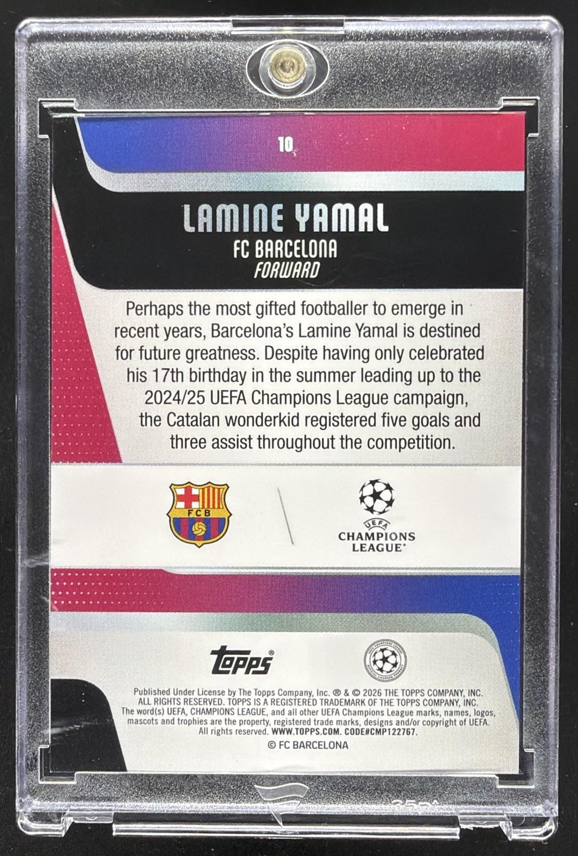 2025-26 Topps Carnaval UEFA Lamine Yamal #10 Samba Purple 71/75