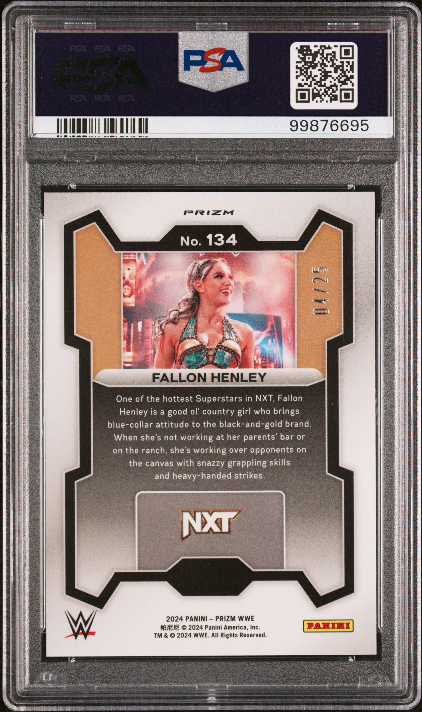 2024 Panini Prizm WWE Fallon Henley #134 Mojo Prizms /25 PSA 10