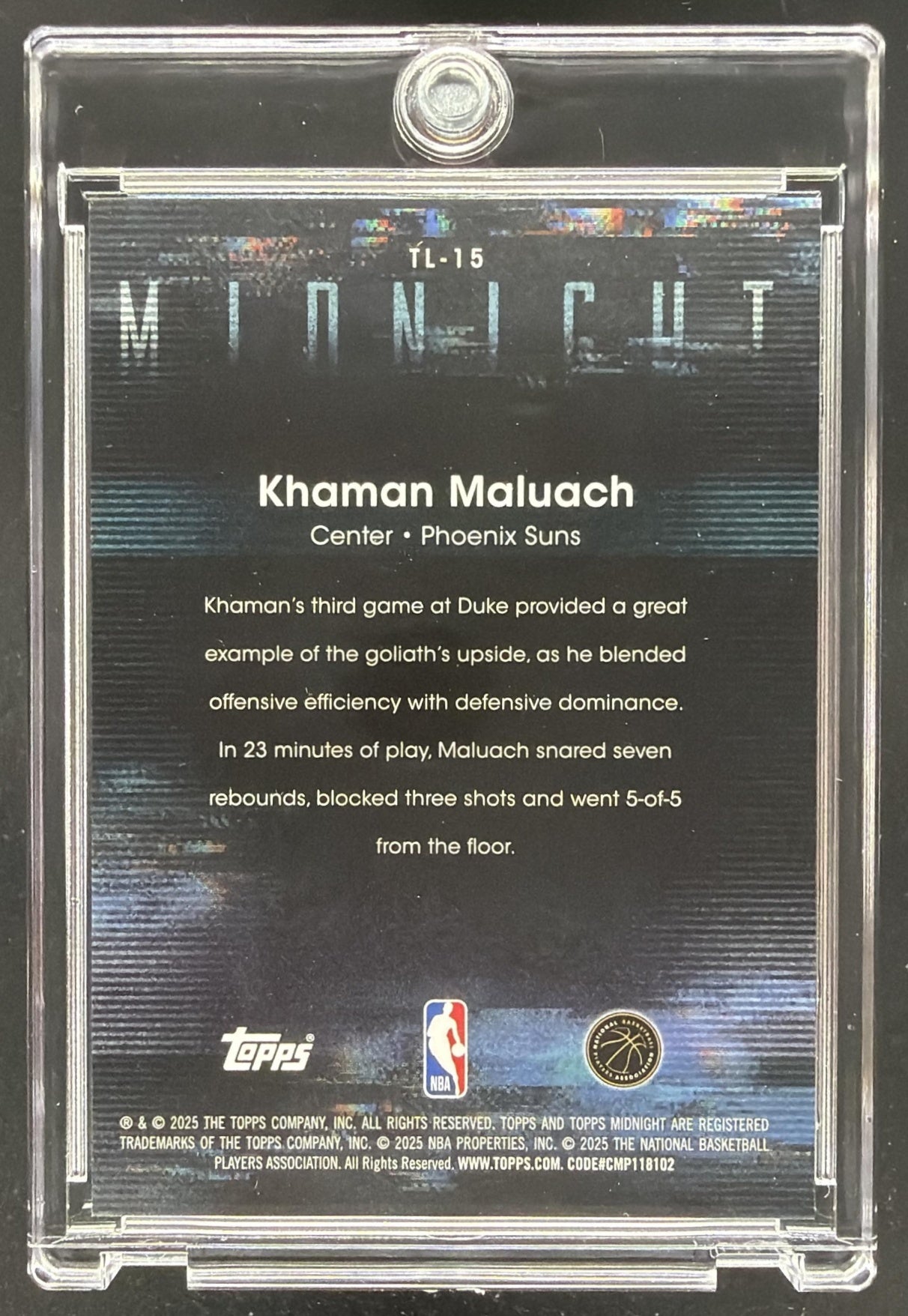 2025-26 Topps Midnight Khaman Maluach #TL-15 Twilight