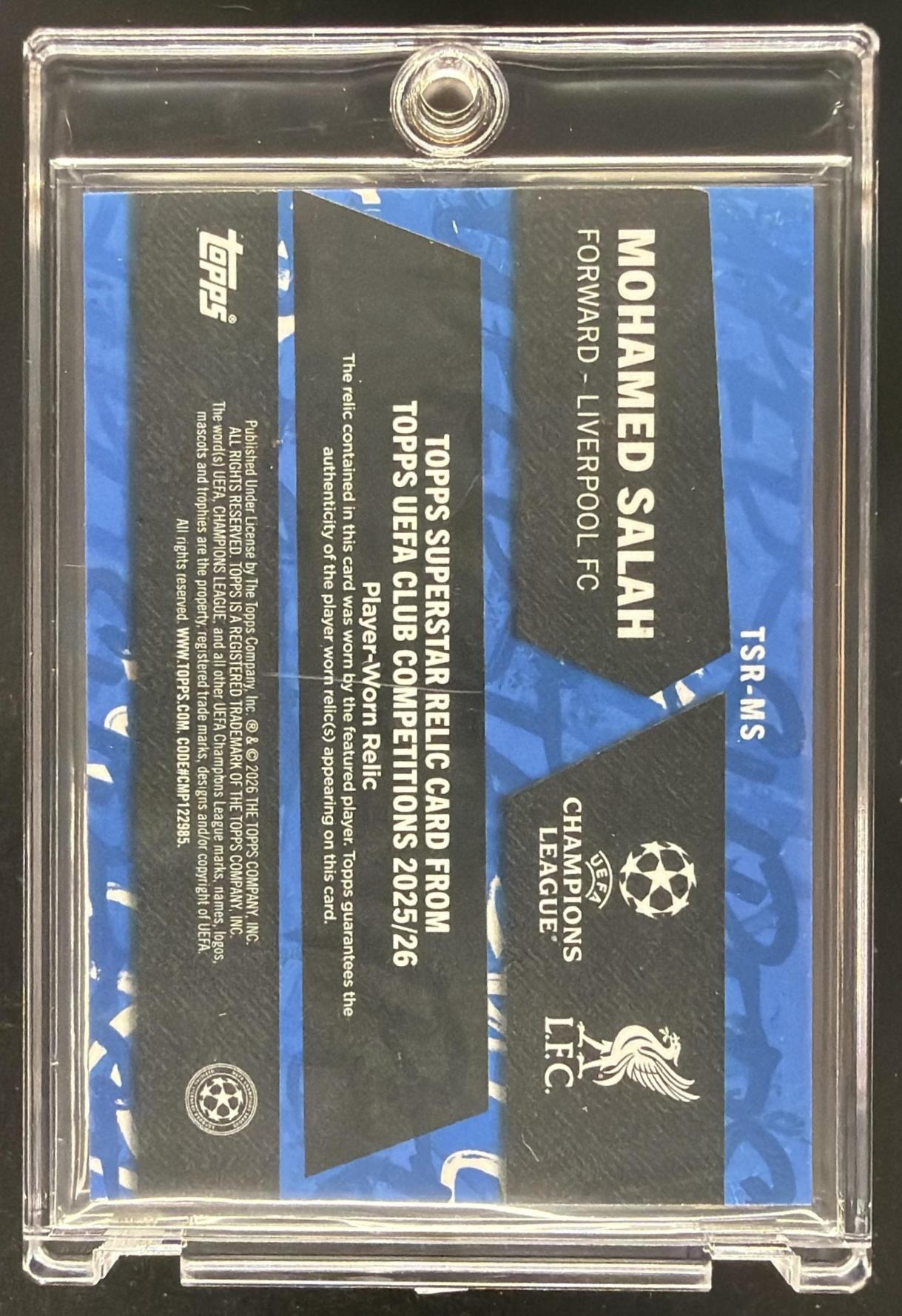 2025-26 Topps UEFA CC Mohamed Salah #TSR-MS Superstar Patch Orange Foil 25/25