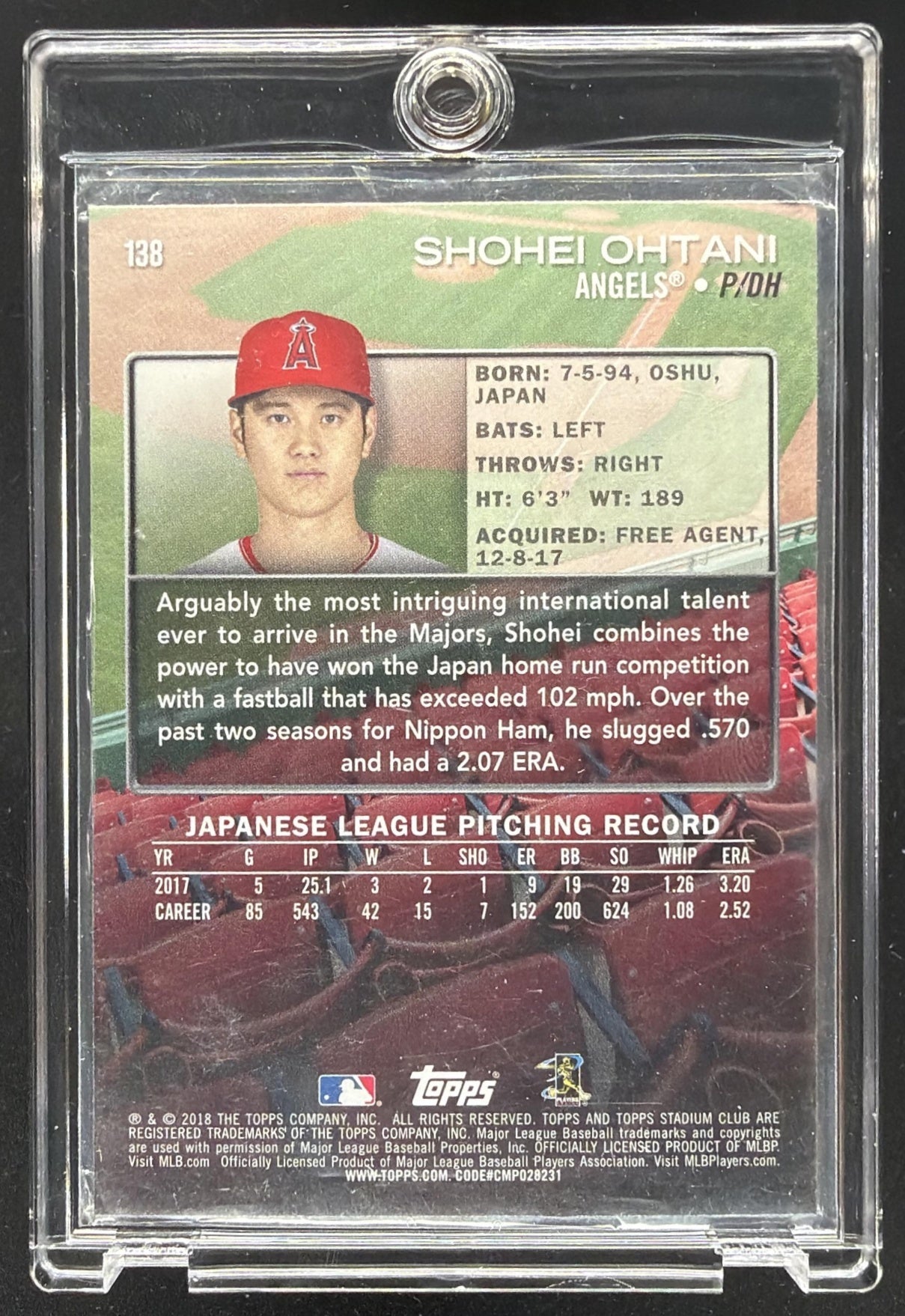 2018 Topps Stadium Club Shohei Ohtani #66