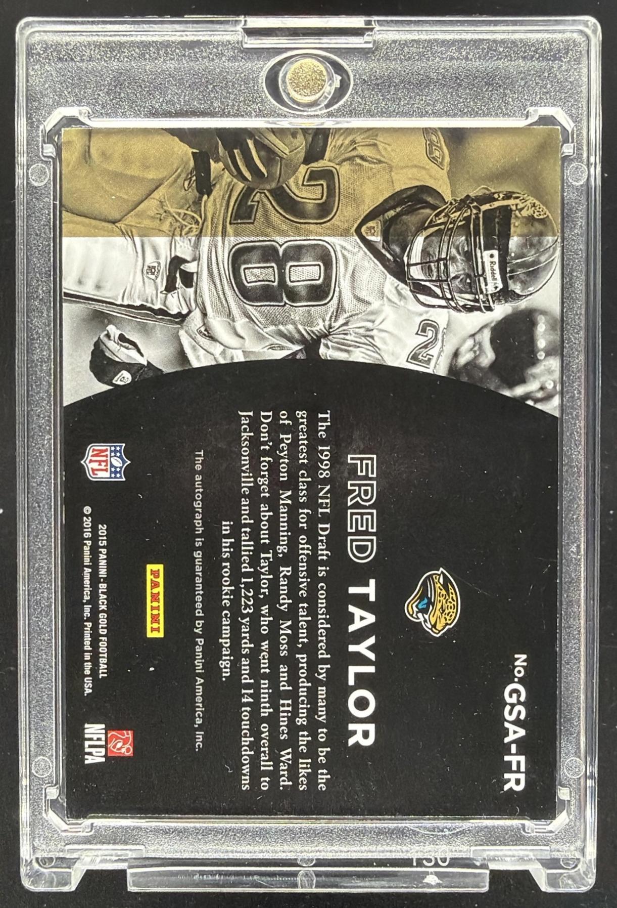 2015 Panini Black Gold Fred Taylor Auto /49 Gold Ink