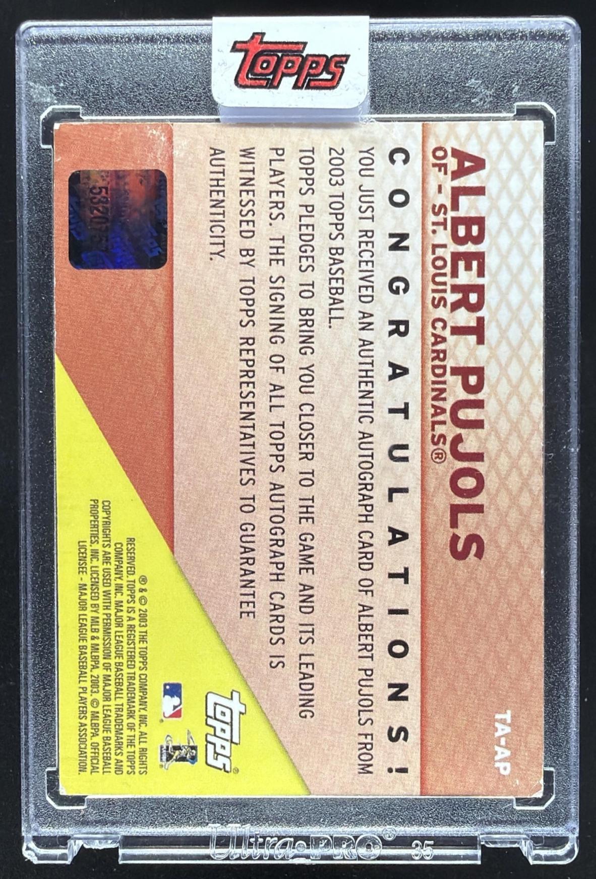 2003 Topps Albert Pujols #TA-AP Auto
