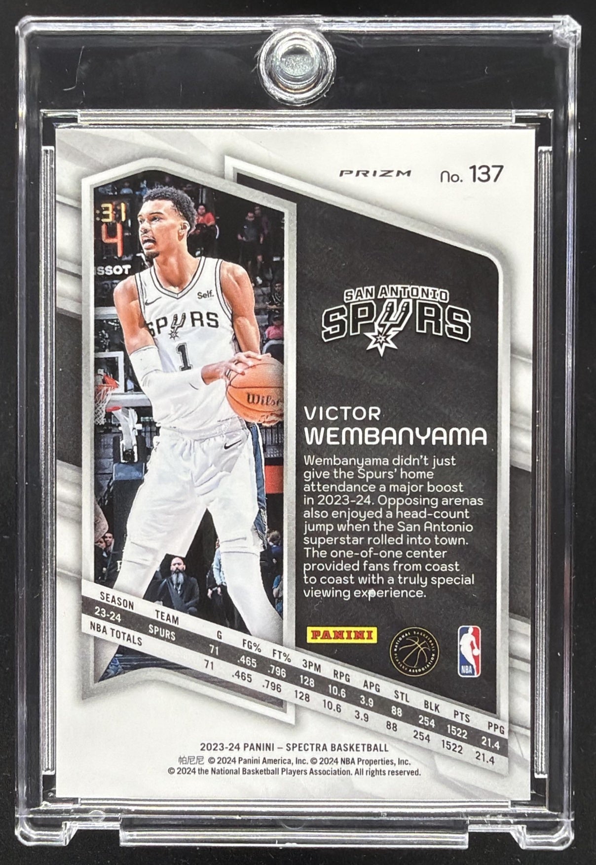 2023-24 Panini Spectra Victor Wembanyama #136 Red Hyper RC