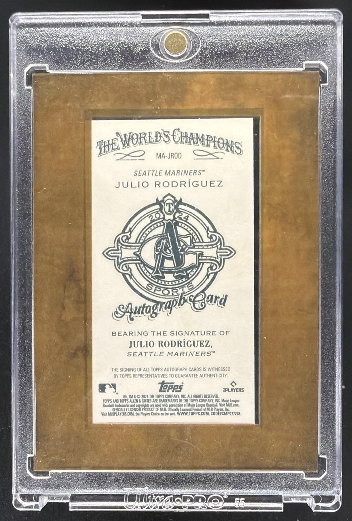 2024 Topps Allen & Ginter Julio Rodriguez #MA-JROD Mini Baseball Auto