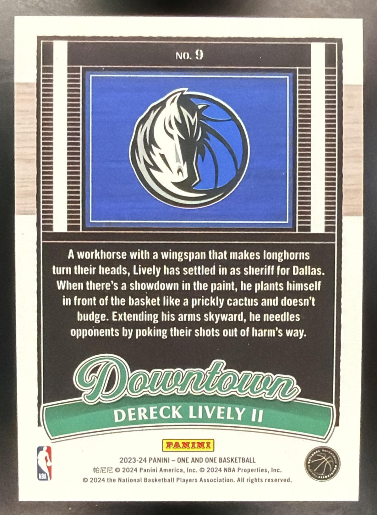 2023-24 Panini One & One Basketball Dereck Lively II #9 Downtown
