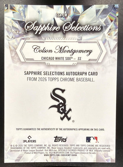 2026 Topps Chrome Sapphire Colson Montgomery #SSA-CM Selections Auto RC