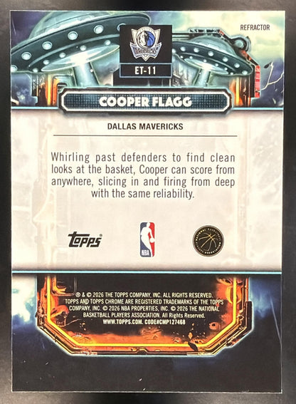 2026 Topps Chrome Cosmic Basketball Cooper Flagg #ET-11 Extraterrestrial Refractor RC