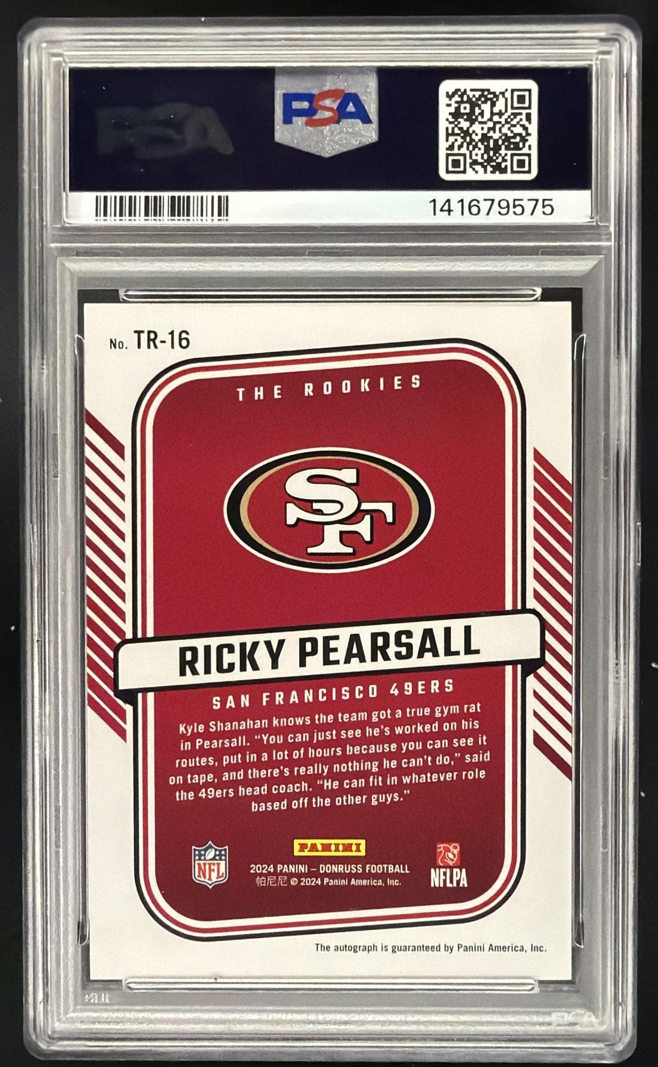 2024 Panini Donruss Ricky Pearsall #TR-16 The Rookies Auto /299 RC PSA 10