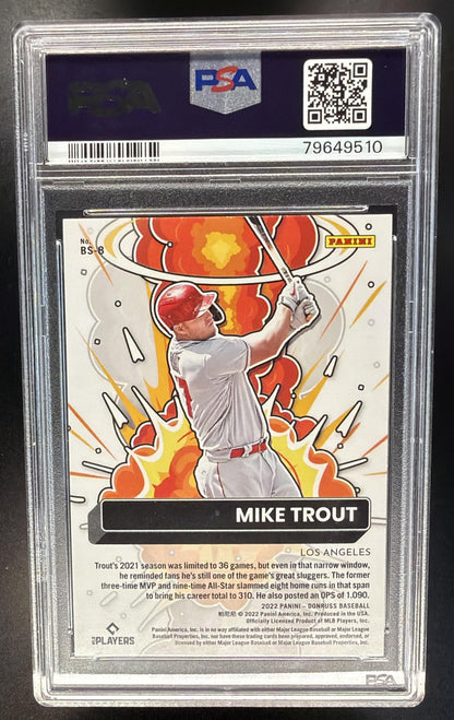 2022 Panini Donruss Mike Trout #BS-8 Bomb Squad Diamond PSA 10