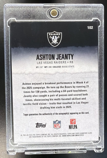 2025 Topps Signature Class Ashton Jeanty #102 Rookie Auto RC /275