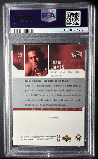 2003-04 Upper Deck LeBron James #301 RC PSA 9