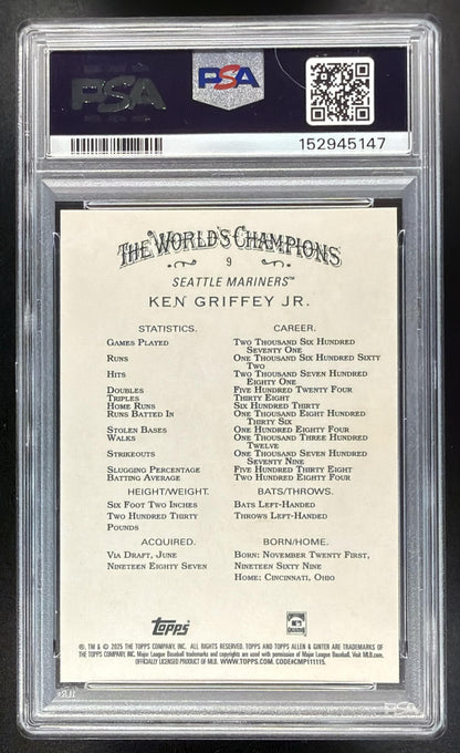 2025 Topps Allen & Ginter X Ken Griffey Jr. #9 PSA 10