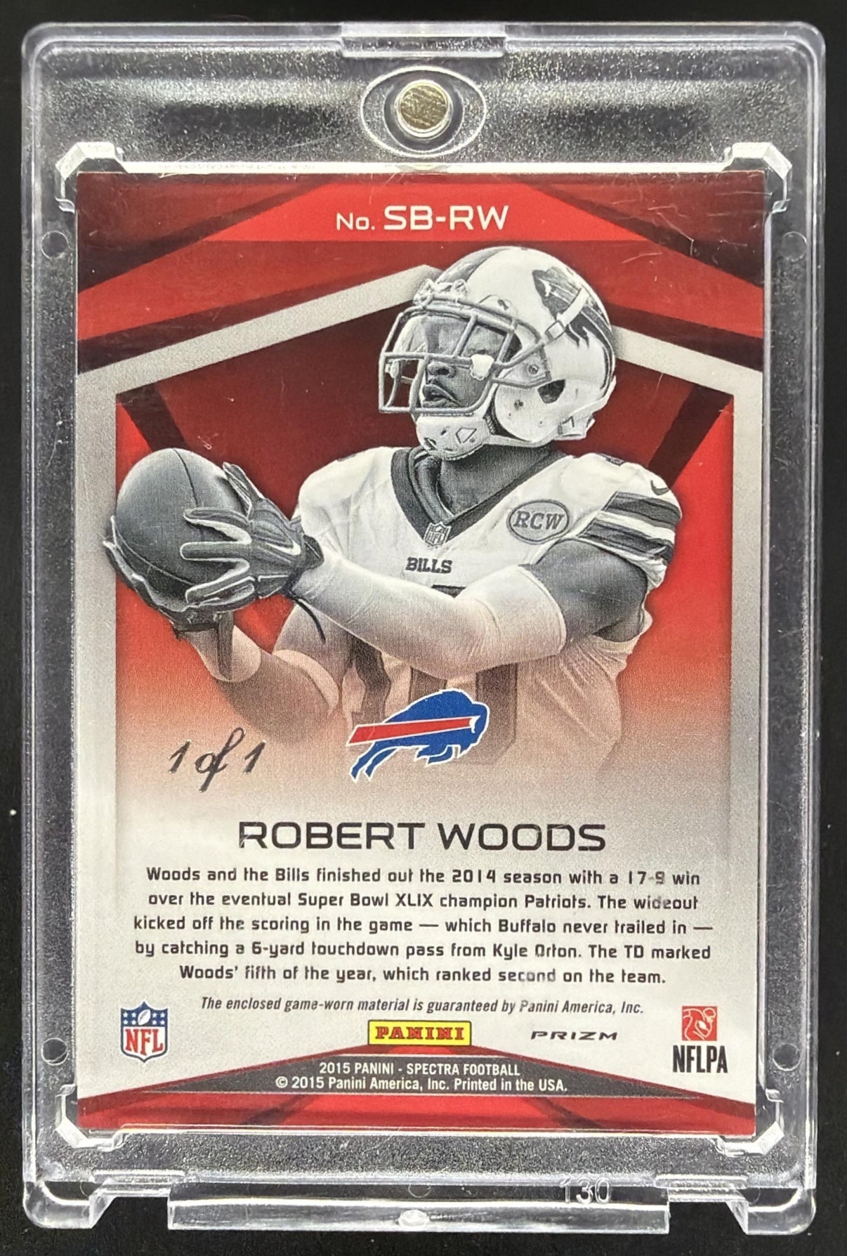 2015 Panini Spectra Robert Woods #SB-RW Sunday Best Jerseys Gold 1/1 Patch
