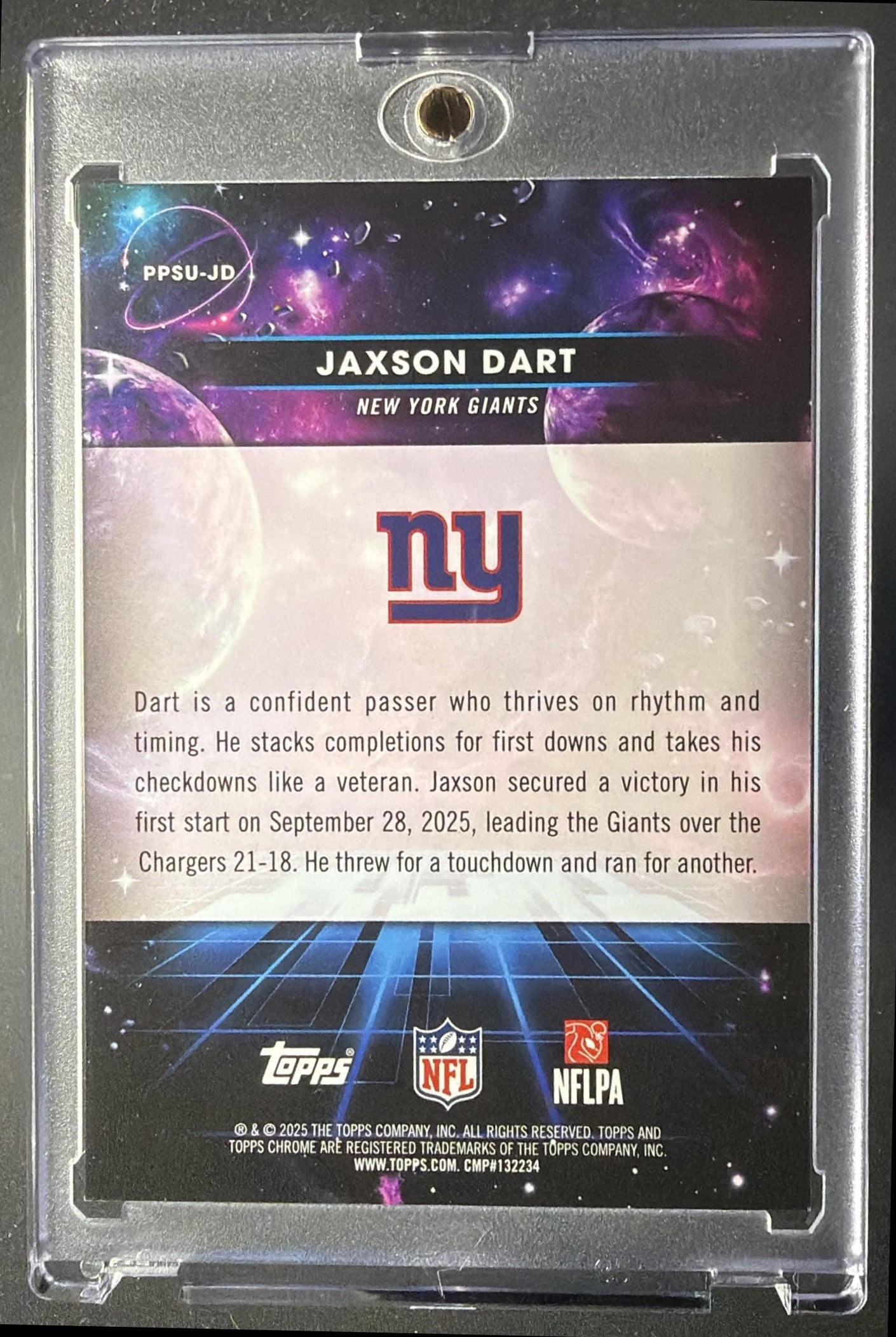 2025 Topps Cosmic Chrome Jaxson Dart #PPSU-JD Planetary Pursuit Sun RC