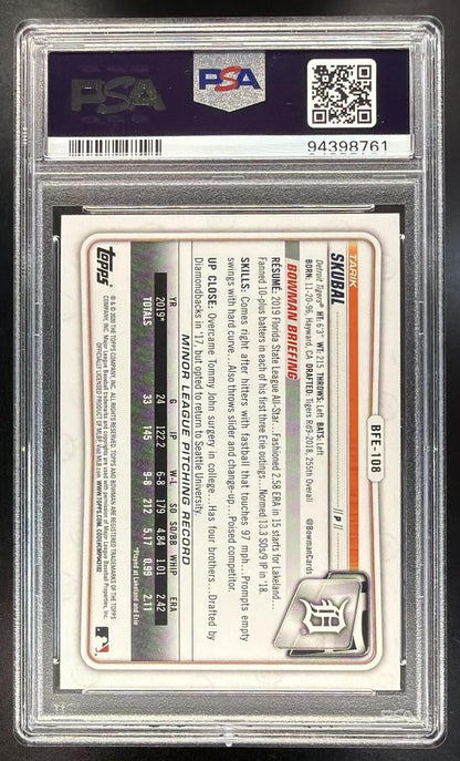2020 Bowman 1st Edition Tarik Skubal #BFE-108 Sky Blue PSA 10