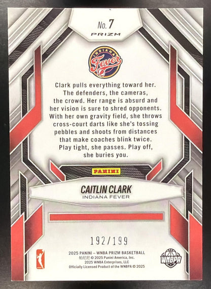 2025 Panini WNBA Prizm Caitlin Clark #7 Fearless Blue Pulsar 192/199