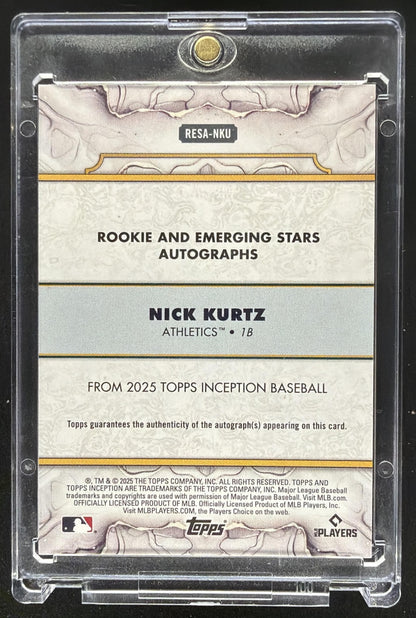 2025 Topps Inception Nick Kurtz #RESA-NKU Rookie Auto /199 Purple