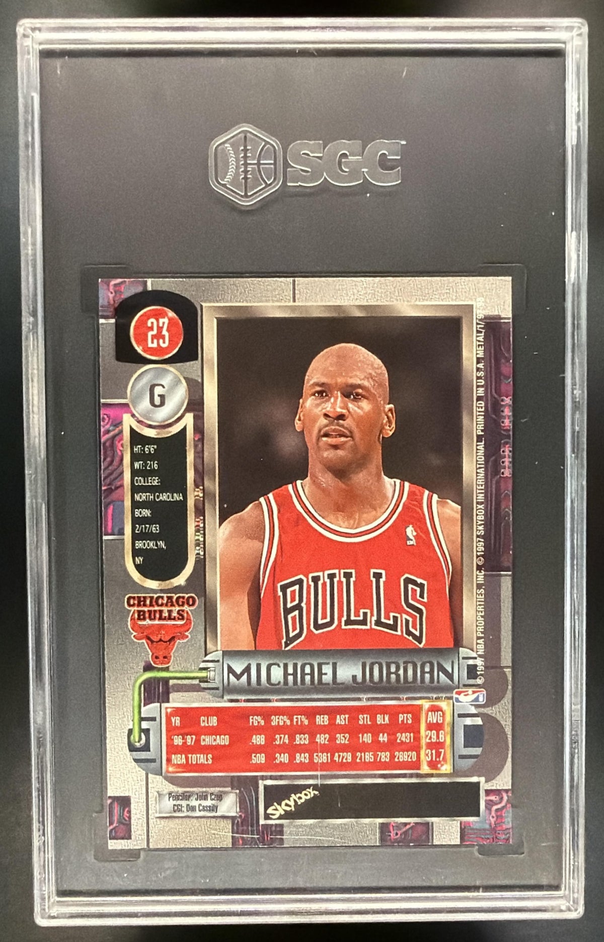 1997-98 Skybox Metal Universe Michael Jordan #23 SGC 9