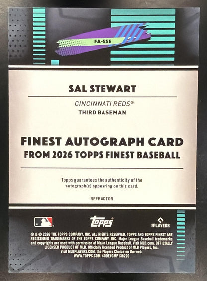 2026 Topps Finest Baseball Sal Stewart #FA-SSE Refractor Auto