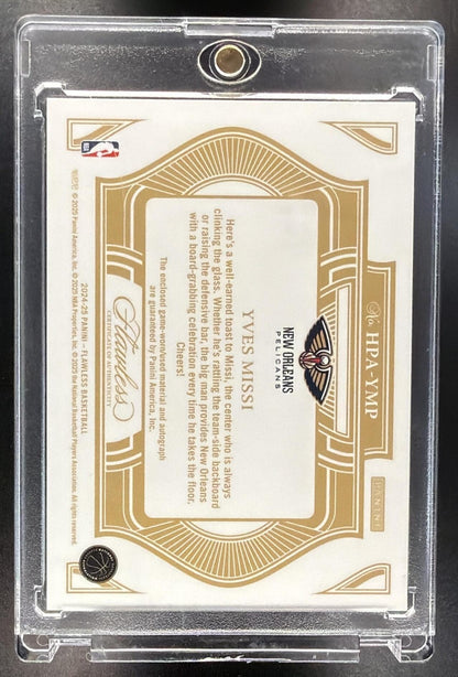2024-25 Panini Flawless Yves Missi #19 Patch Auto Ruby 9/15 RC