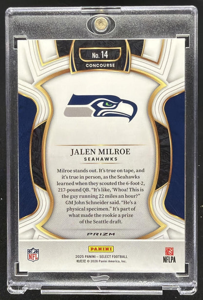 2025 Panini Select Jalen Milroe #504 Zebra Rookie