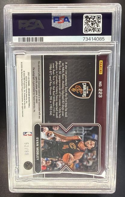 2021-22 Panini Obsidian Evan Mobley #223 52/99 Patch Auto RC PSA 9