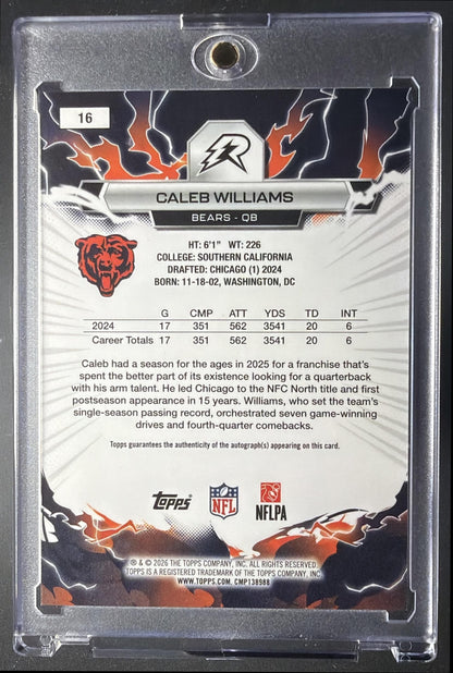 2025 Topps Resurgence Caleb Williams #16 Refractor Auto