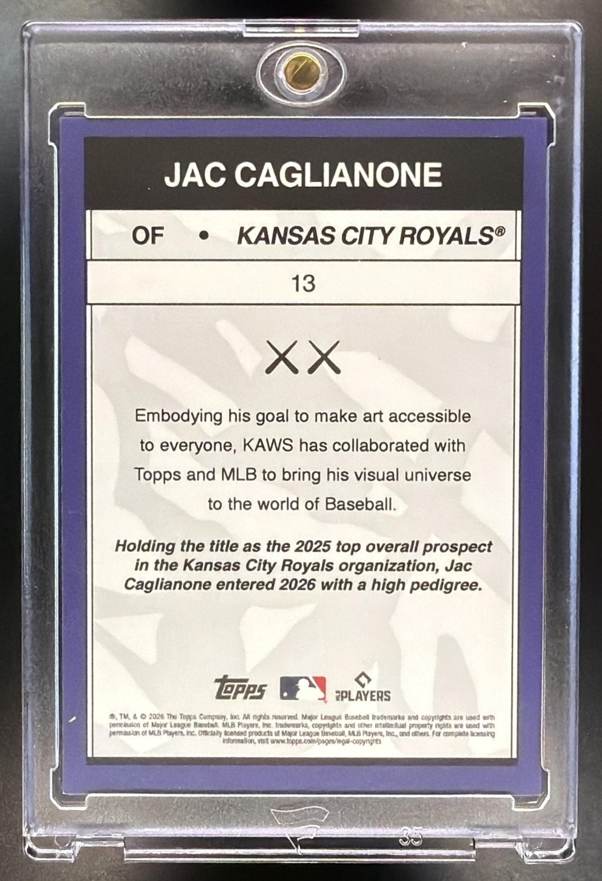2026 Topps MLB x KAWS Jac Caglianone #13 RC /99
