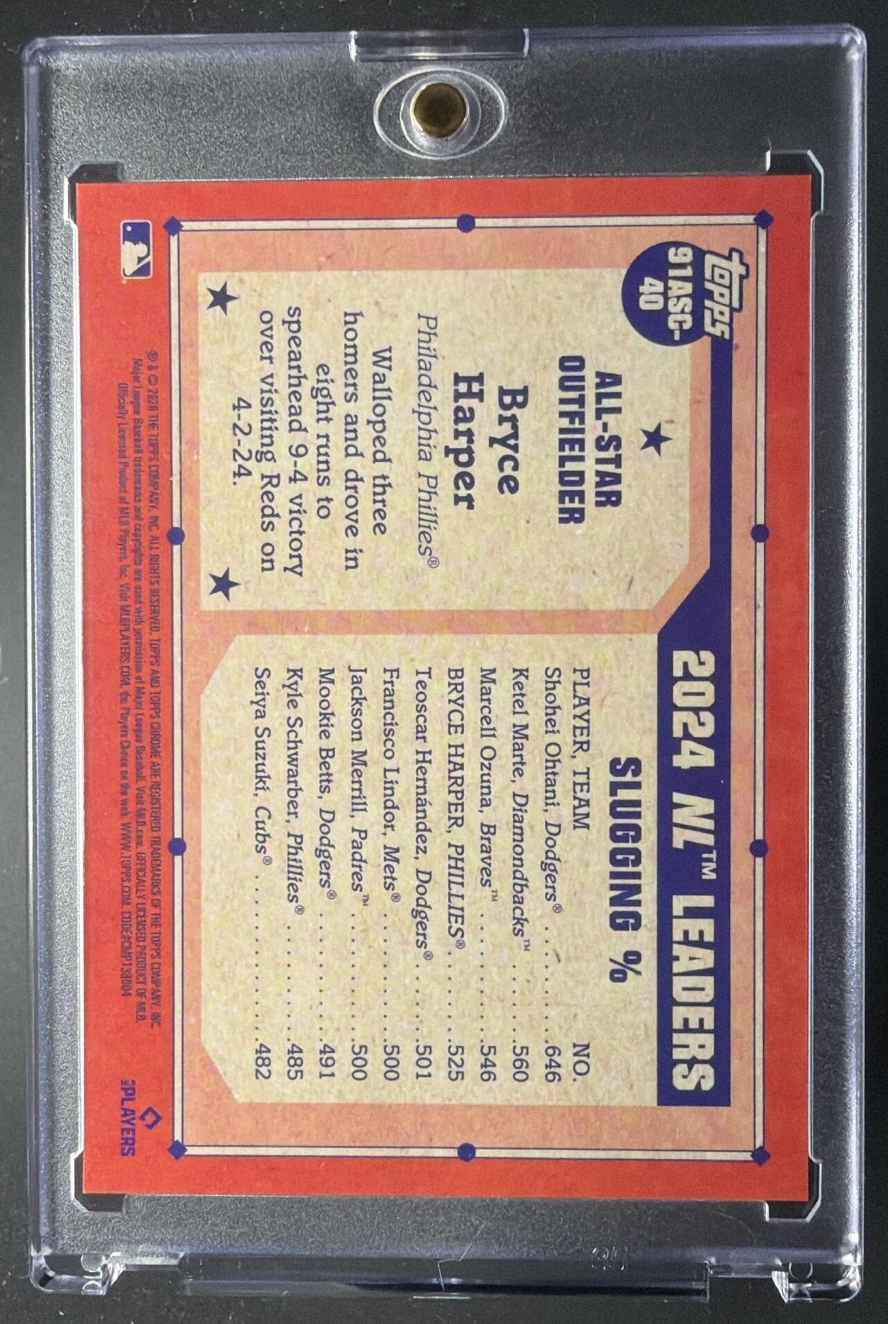 2026 Topps Series 2 Bryce Harper #91ASC-40 1991 Chrome All-Star Silver Pack Mojo Refractor