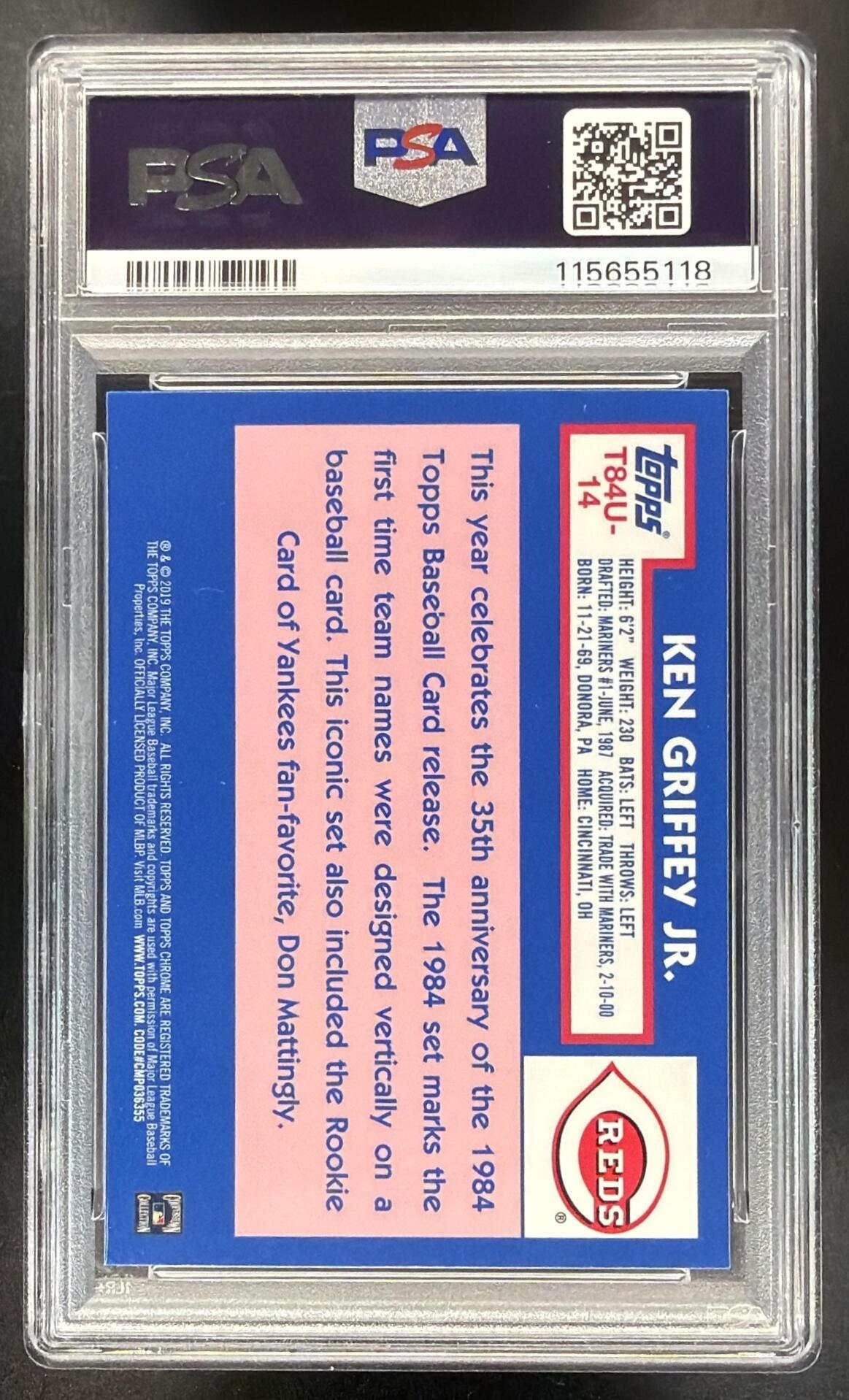 2019 Topps Update Ken Griffey Jr. #T84U-14 Silver Pack 1984 Baseball Chrome PSA 10