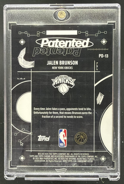 2025-26 Topps Chrome Jalen Brunson #PD-13 Patented SSP