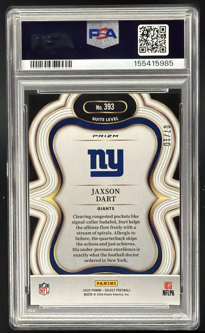 2025 Select Jaxson Dart Gold Disco /10 Rookie PSA 10