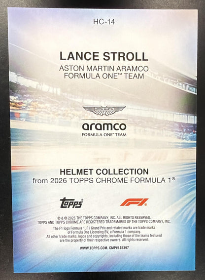 2026 Topps Chrome Formula 1 F1 Lance Stroll #HC-14 Helmet Collection /199