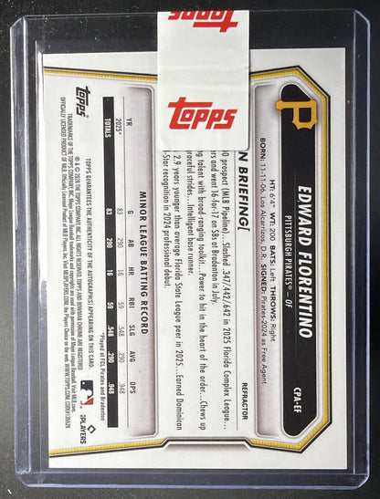 2026 Bowman Edward Florentino #CPA-EF Chrome Auto Refractor 435/499 1st Prospect