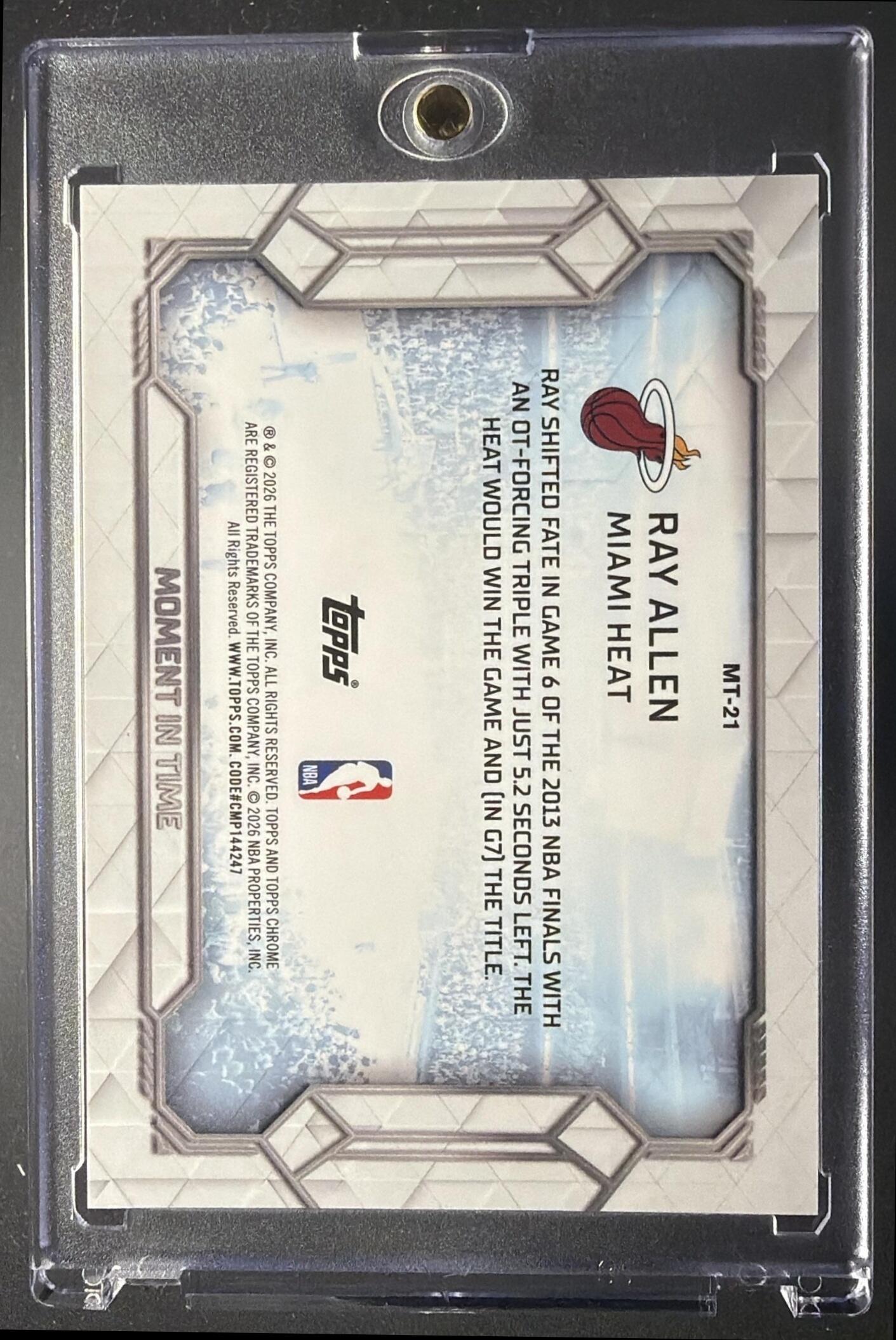 2025-26 Topps Chrome Update Ray Allen #MT-21 Moment In Time
