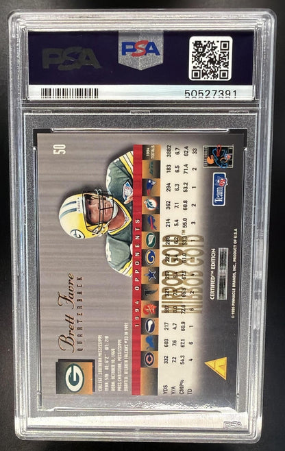 1995 Pinnacle Select Certified Brett Favre #50 Mirror Gold PSA 9