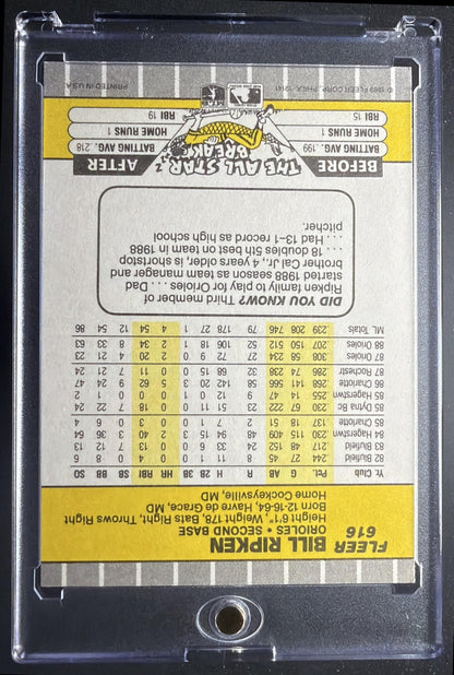 1989 Fleer Bill Ripken #616 FF Error SP